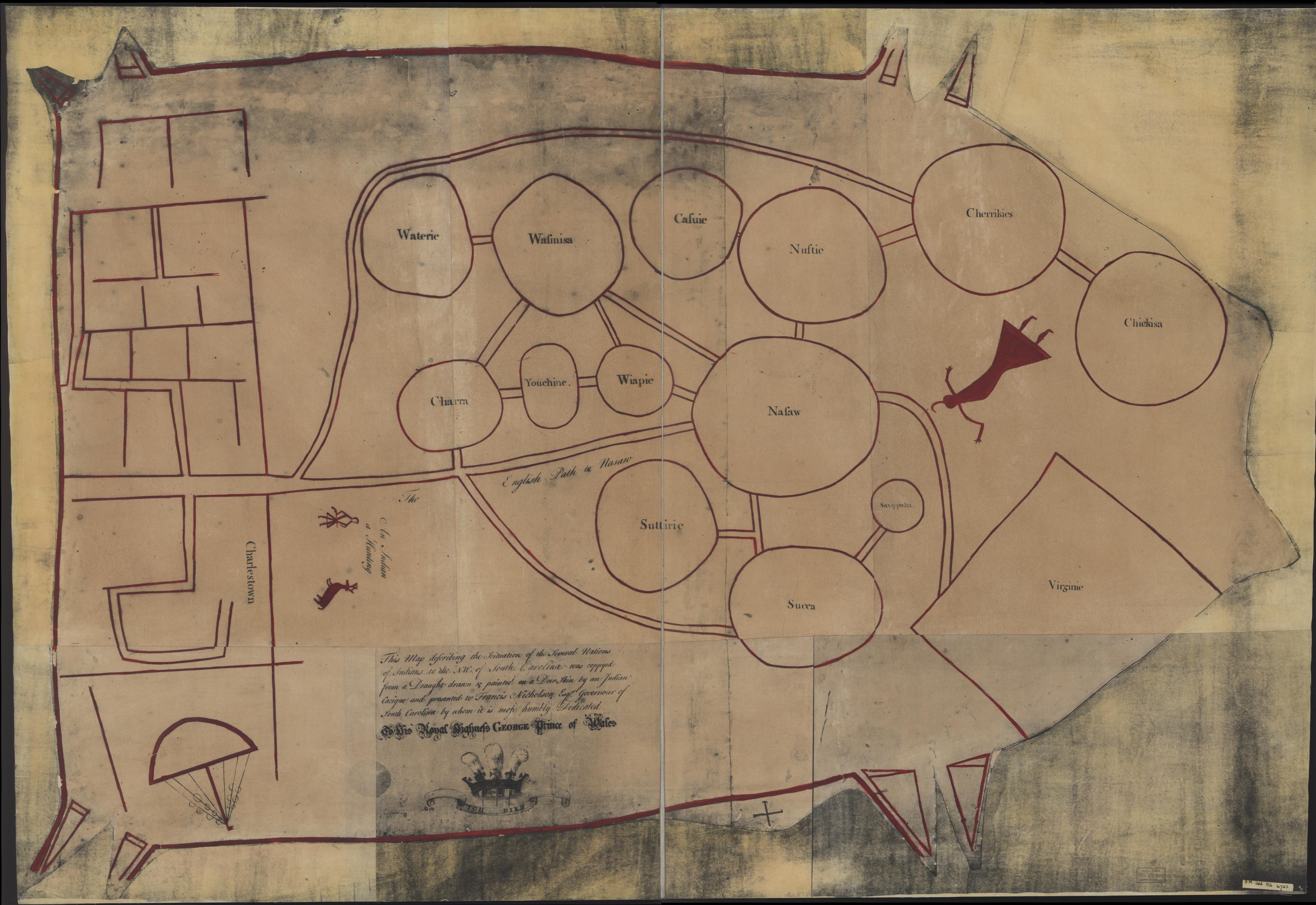 Catawba deerskin map