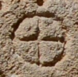 A close-up of an instance of allograph Θ type1.3 inscribed on object ISic001087