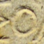 A close-up of an instance of allograph Ο type1.2 inscribed on object ISic001258