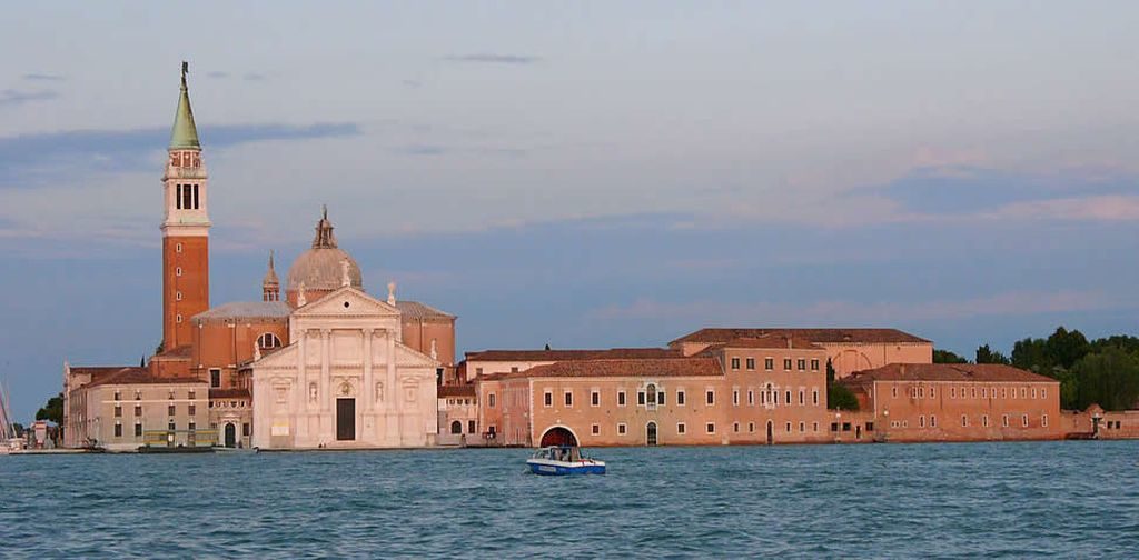 A picturesque view of Venice, Italy, showcasing its iconic canals and historic architecture.